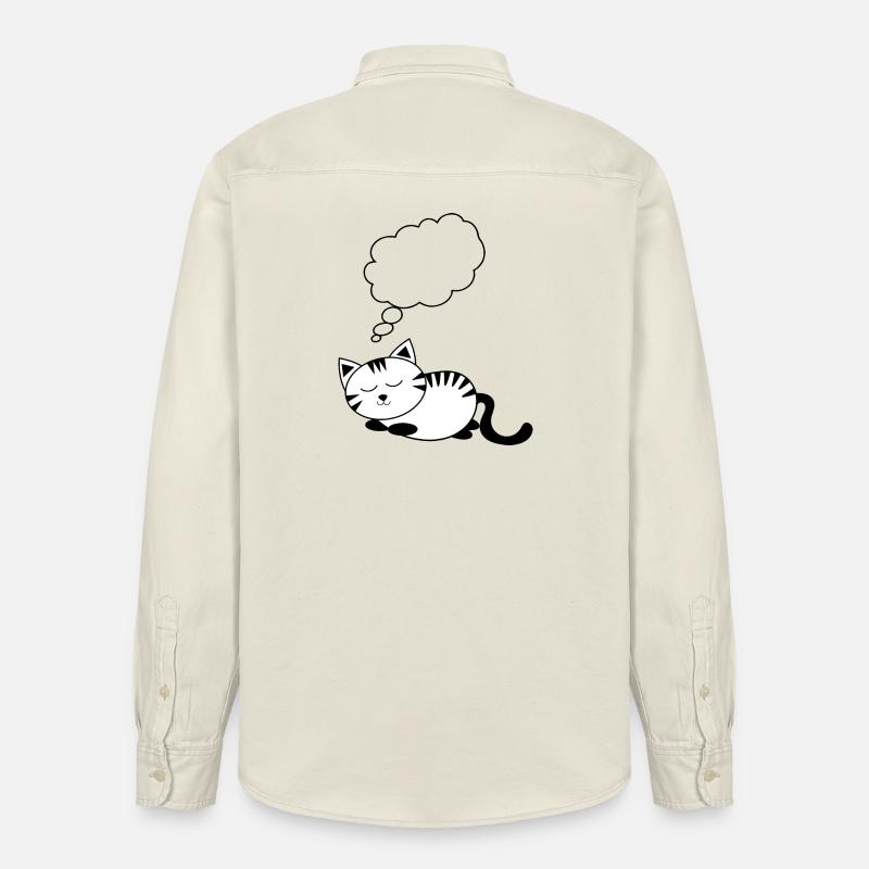 Katze KätzchenTier Comic personalisierbar Geschenk - Relaxed Fit Unisex Organic Hemd von Stanley/Stella - Natur