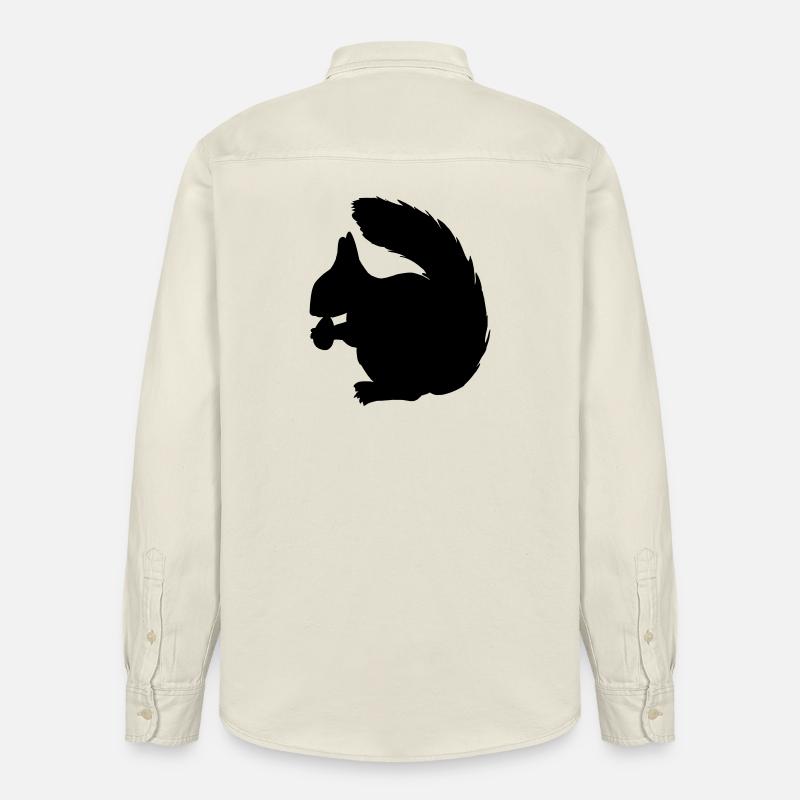 Eichhörnchen mit Nussschattenfigur - Relaxed Fit Unisex Organic Hemd von Stanley/Stella - Natur