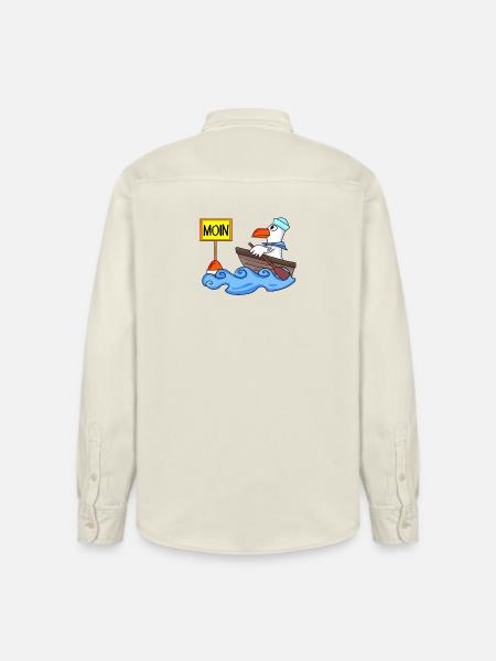 Moin Seemann Möwe Seemöwe Boot - Relaxed Fit Unisex Organic Hemd von Stanley/Stella - Natur