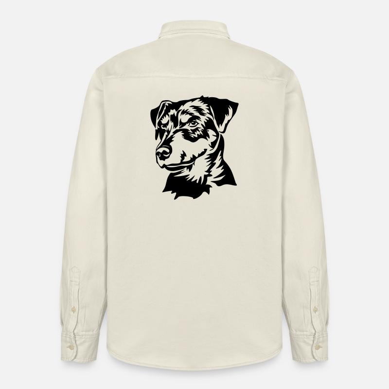 Tête de Jagdterrier allemand - Chemise unisexe coupe décontractée bio Stanley/Stella - écru doux