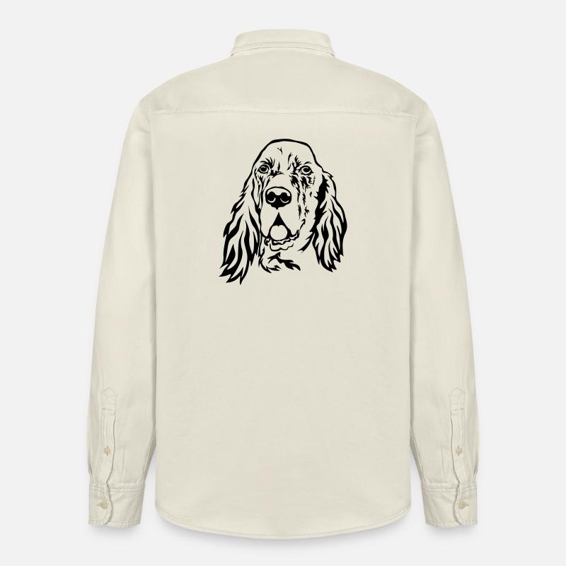 Tête de setter anglais - Chemise unisexe coupe décontractée bio Stanley/Stella - écru doux