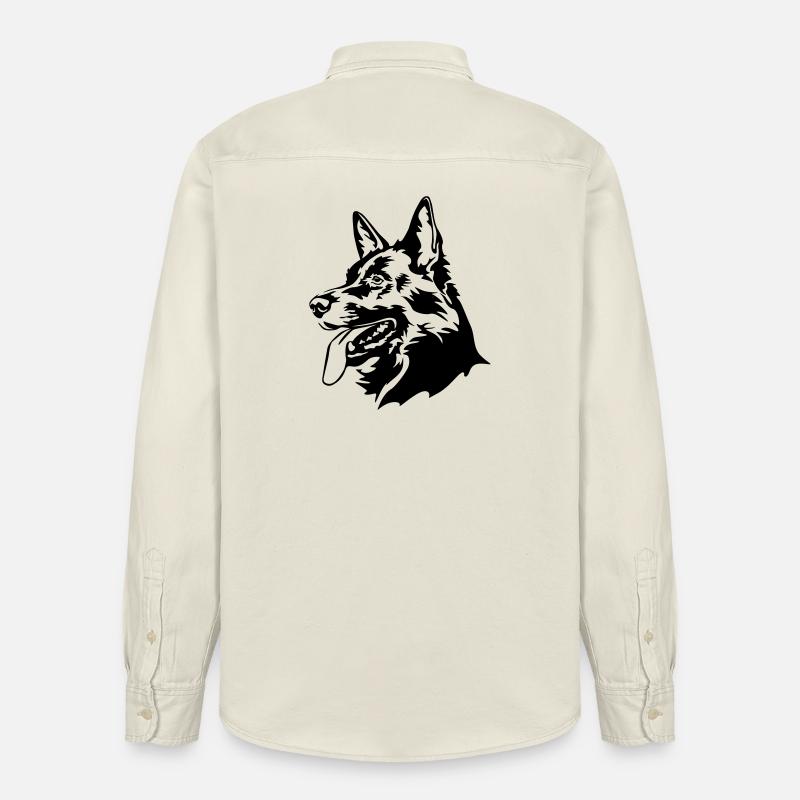Deutscher Schäferhund Kopf - Relaxed Fit Unisex Organic Hemd von Stanley/Stella - Natur