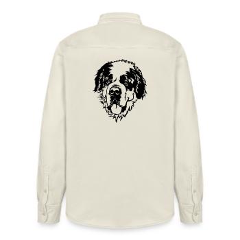 Bernhardiner Kopf - Relaxed Fit Unisex Organic Hemd von Stanley/Stella - Natur - Hinten - AI Model Male 178 light (178cm)