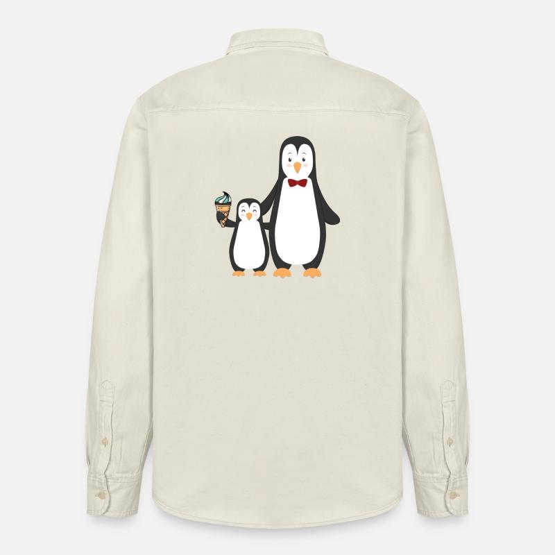 Penguins avec de la glace - Chemise unisexe coupe décontractée bio Stanley/Stella - écru doux