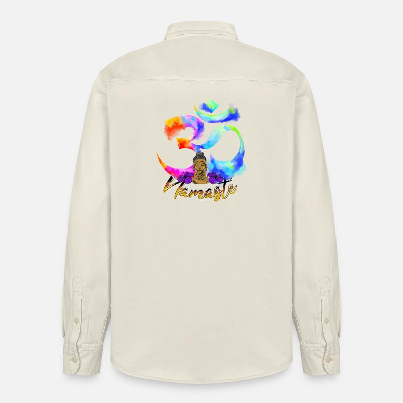 Namaste-Bogen-Iris-Buddha - Relaxed Fit Unisex Organic Hemd von Stanley/Stella - Natur