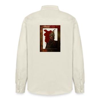 Gjergj Kastrioti - Relaxed Fit Unisex Organic Shirt by Stanley/Stella - soft Ecru - Back - AI Model Male 178 light (178cm)