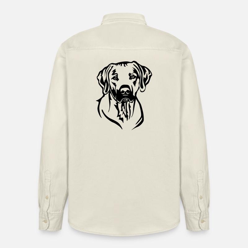 Rhodesian Ridgeback Kopf - Relaxed Fit Unisex Organic Hemd von Stanley/Stella - Natur