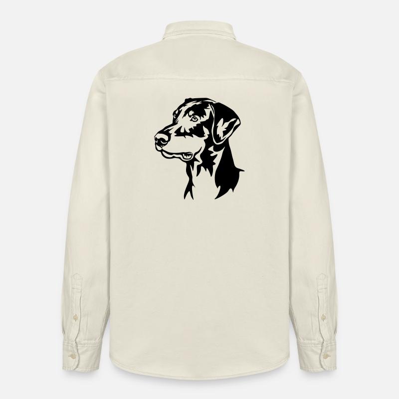 Tête de Doberman - Chemise unisexe coupe décontractée bio Stanley/Stella - écru doux
