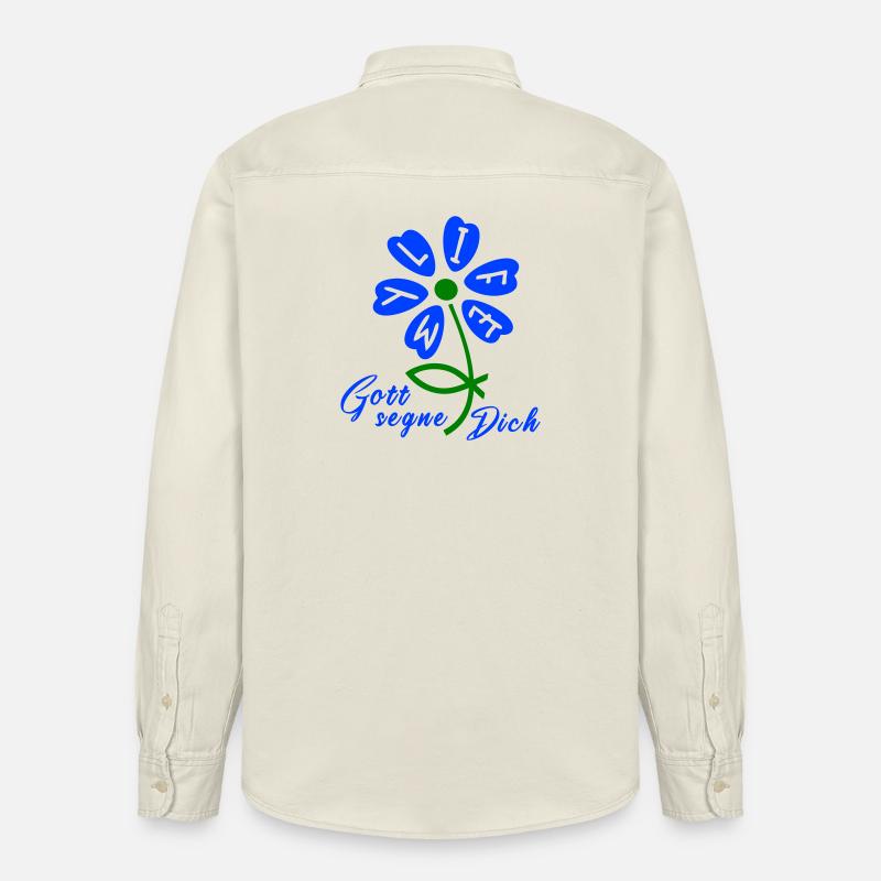 God bless you - Relaxed Fit Unisex Organic Shirt by Stanley/Stella - soft Ecru