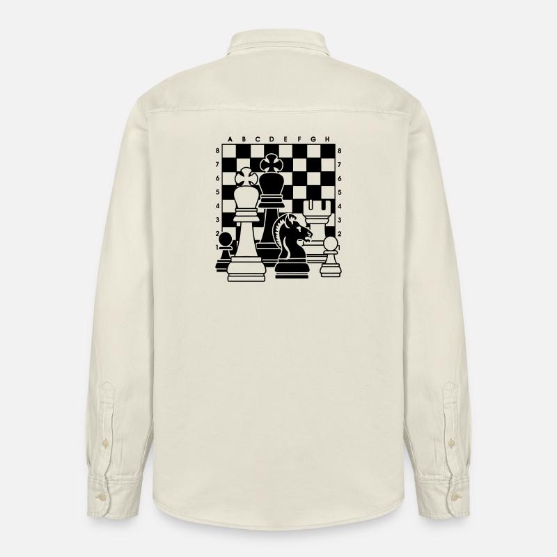 Échecs - Chemise unisexe coupe décontractée bio Stanley/Stella - écru doux