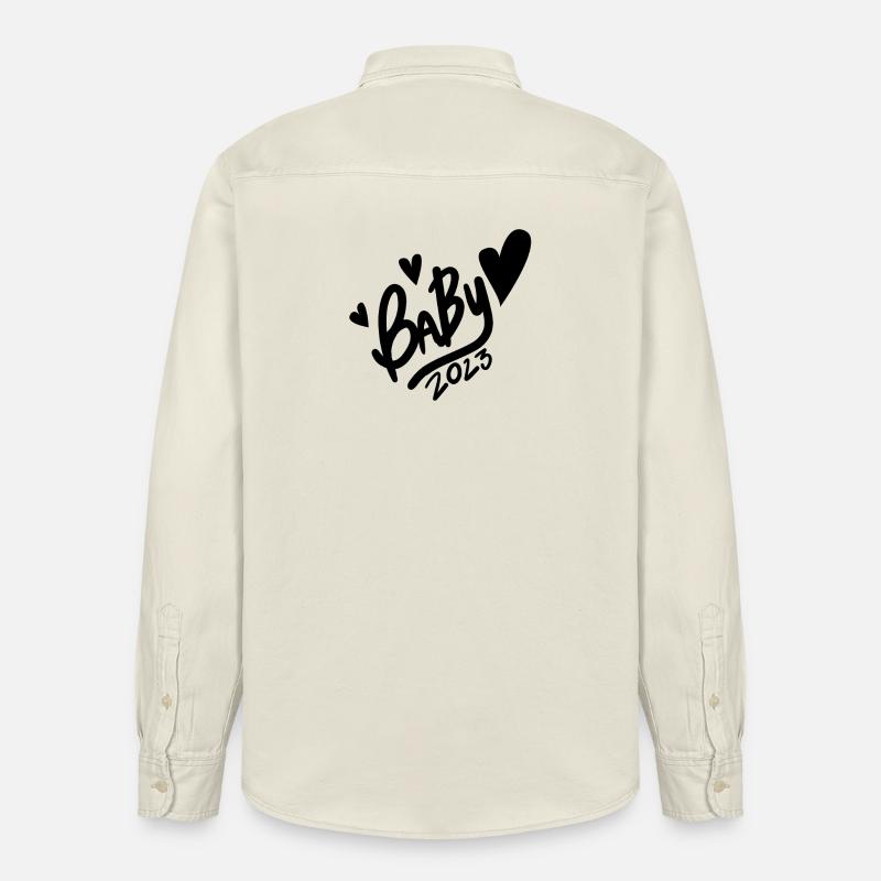 Bébé 2023 - Naissance Enceinte 2023 Grossesse - Chemise unisexe coupe décontractée bio Stanley/Stella - écru doux