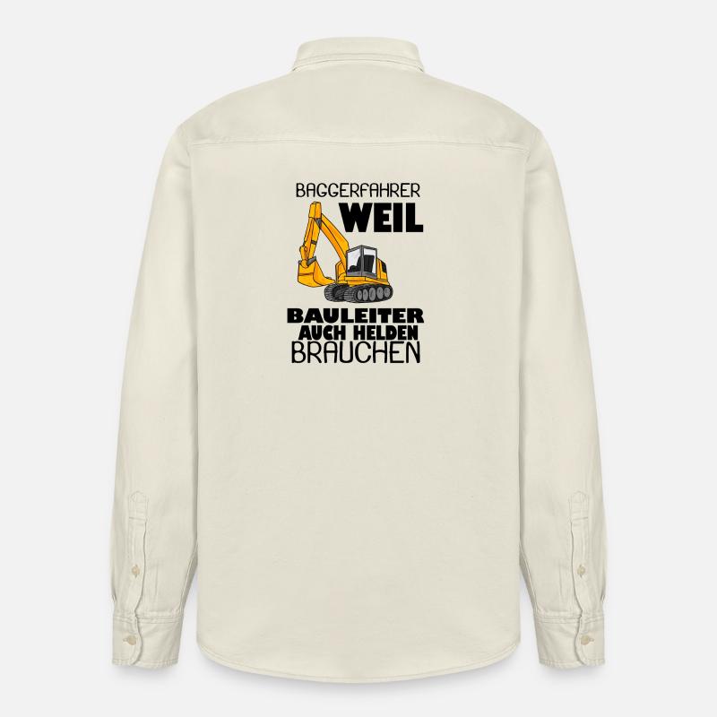 Bauleiter Held Baggerfahrer Spruch - Relaxed Fit Unisex Organic Hemd von Stanley/Stella - Natur
