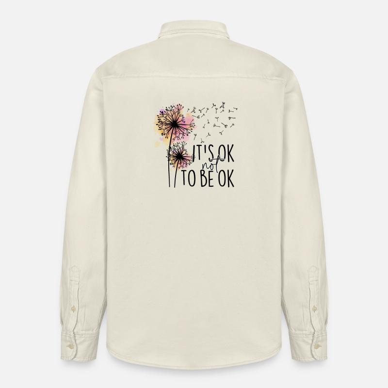 C’est Ok non d’être Ok - Chemise unisexe coupe décontractée bio Stanley/Stella - écru doux