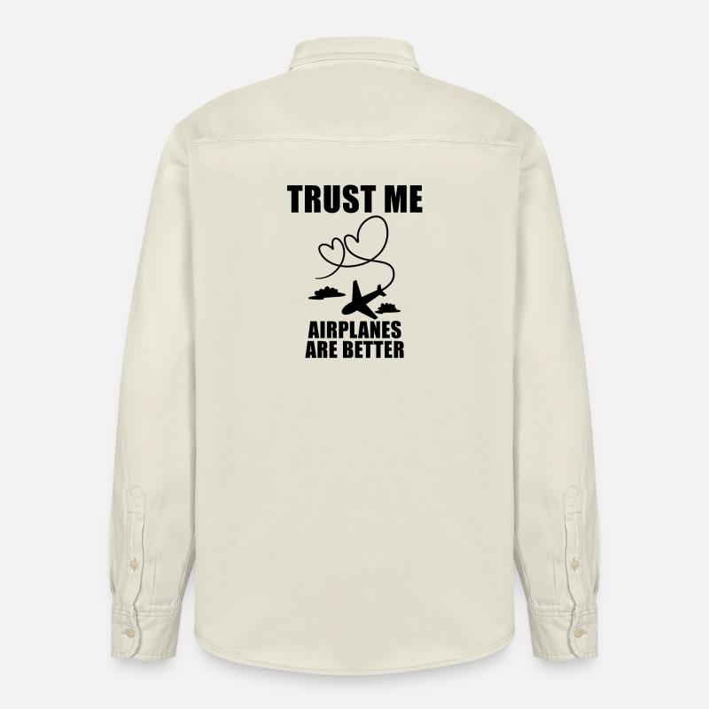 Flugzeuge Flugzeug Pilot Geschenk - Relaxed Fit Unisex Organic Hemd von Stanley/Stella - Natur