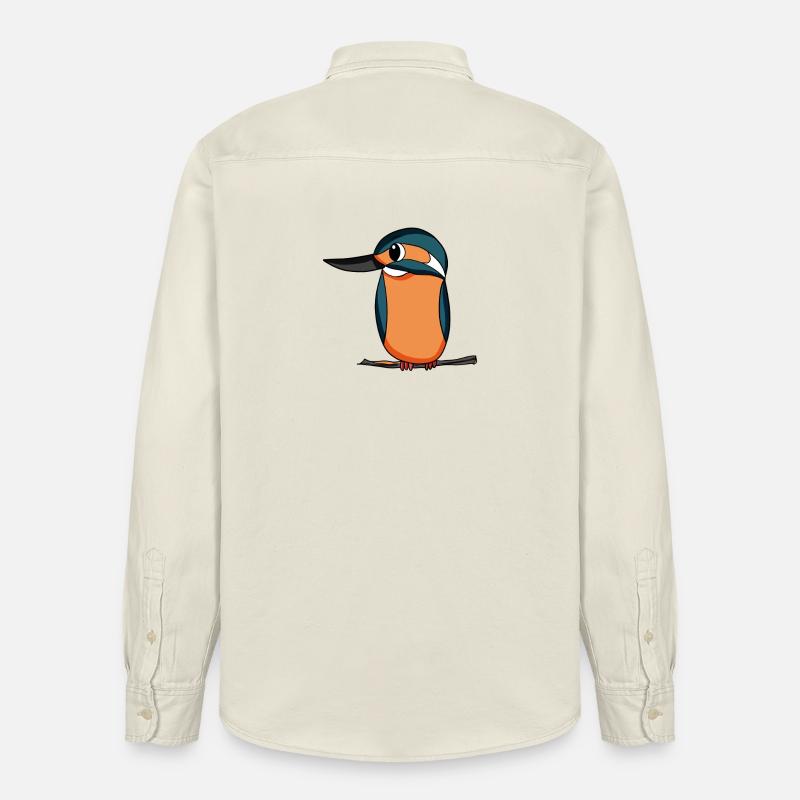 Eisvogel Blauer Vogel - Relaxed Fit Unisex Organic Hemd von Stanley/Stella - Natur