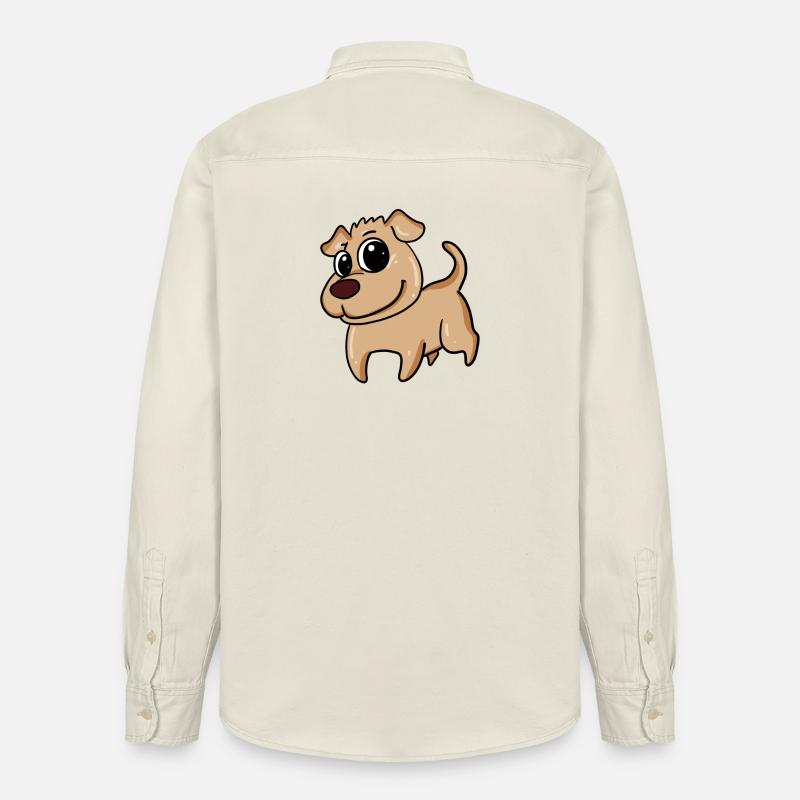 Chien mignon - Chemise unisexe coupe décontractée bio Stanley/Stella - écru doux