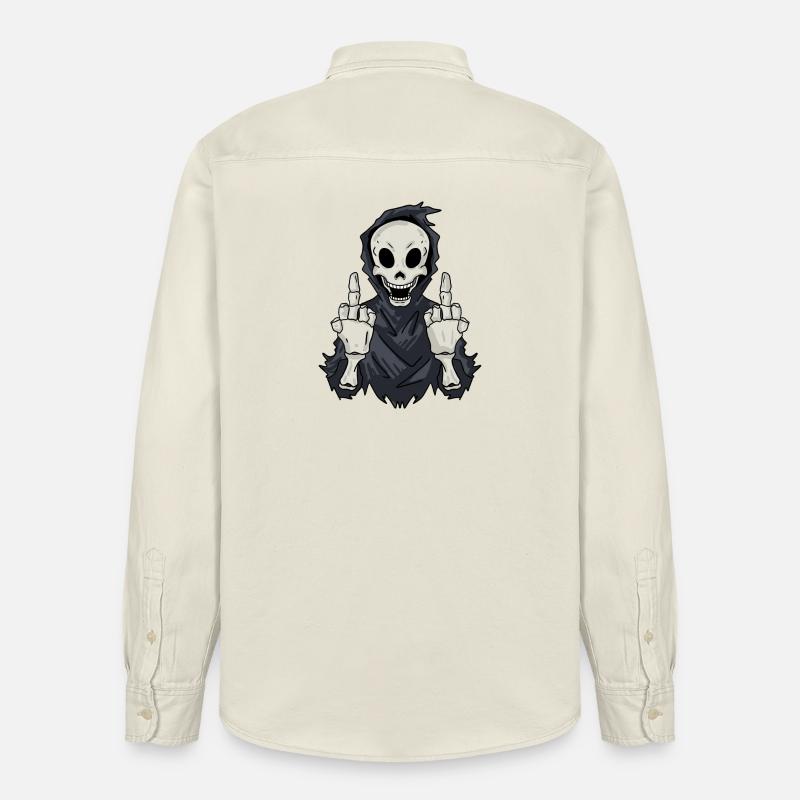 Sensenmann zeigt Mittelfinger - Relaxed Fit Unisex Organic Hemd von Stanley/Stella - Natur
