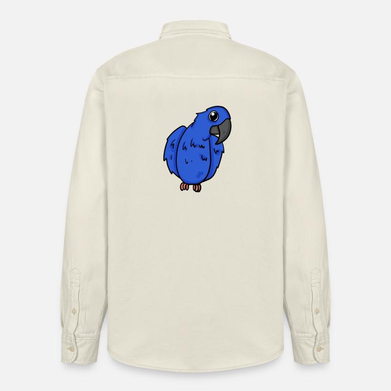 Oiseau perroquet d’ara jacinthe - Chemise unisexe coupe décontractée bio Stanley/Stella - écru doux