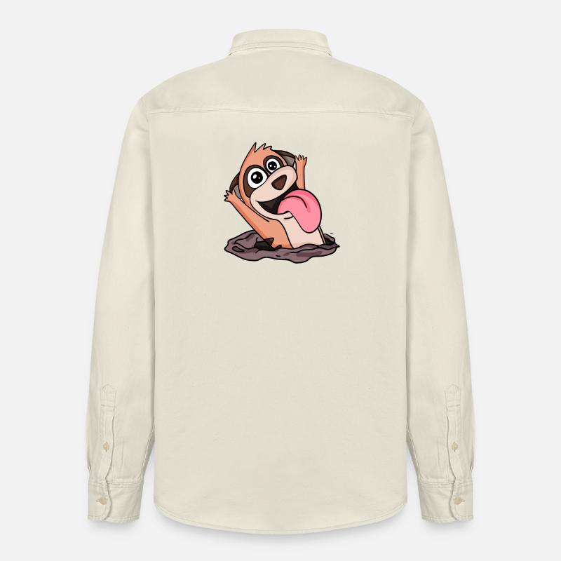 Câlin de suricate mignon - Chemise unisexe coupe décontractée bio Stanley/Stella - écru doux