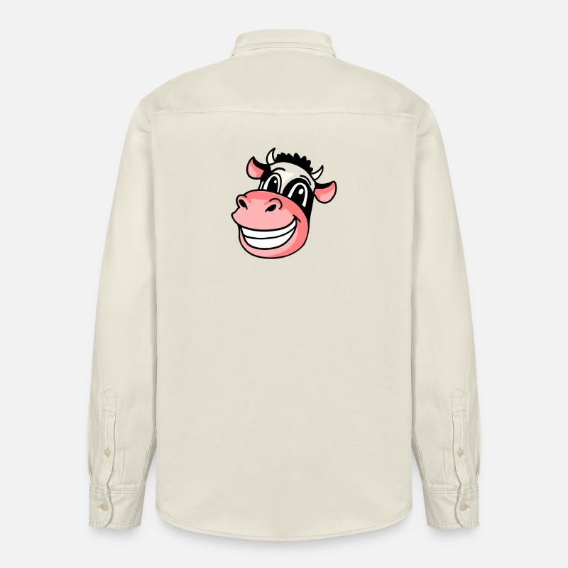 Kopf Tier Kuh - Relaxed Fit Unisex Organic Hemd von Stanley/Stella - Natur