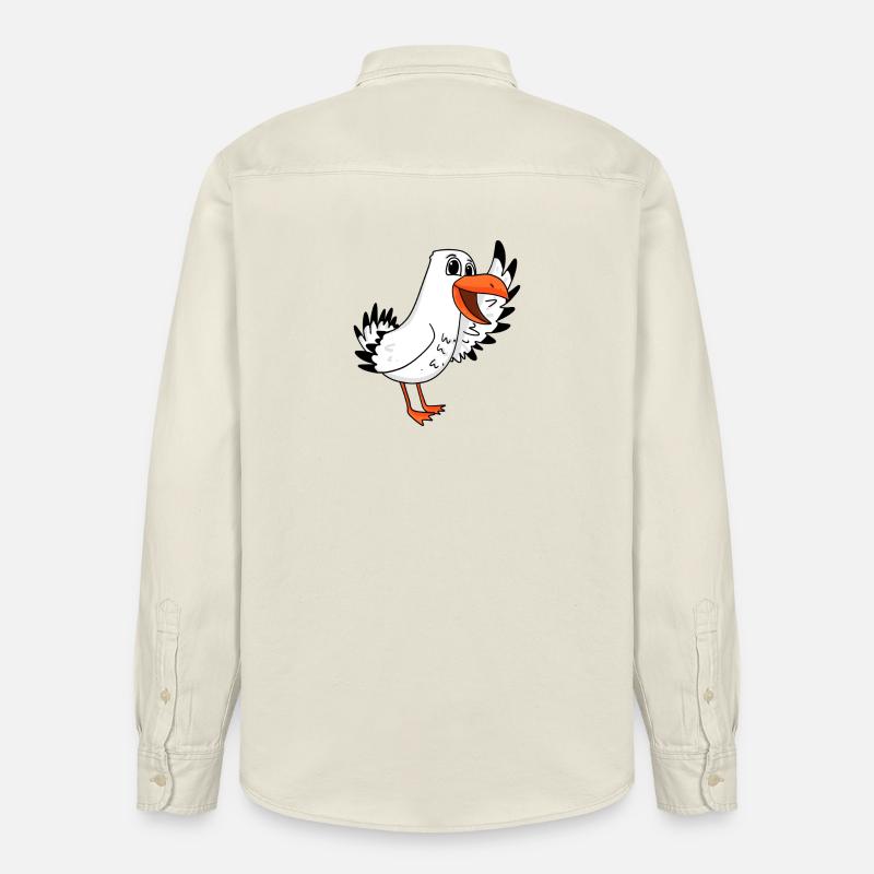 Seagull Bienvenue - Chemise unisexe coupe décontractée bio Stanley/Stella - écru doux