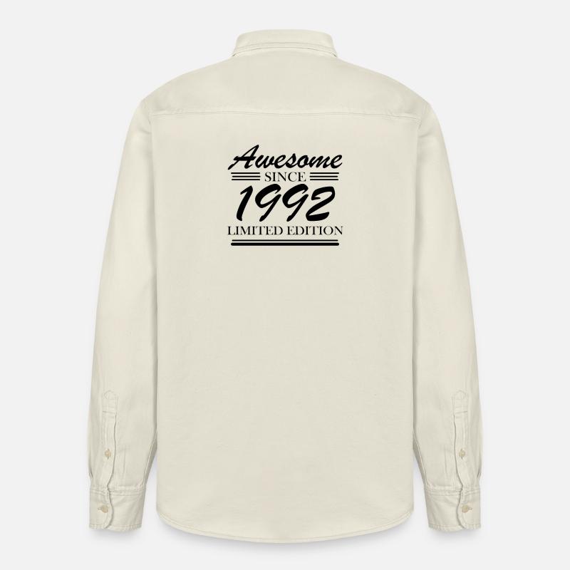 1992 - Né en 1992 - Chemise unisexe coupe décontractée bio Stanley/Stella - écru doux