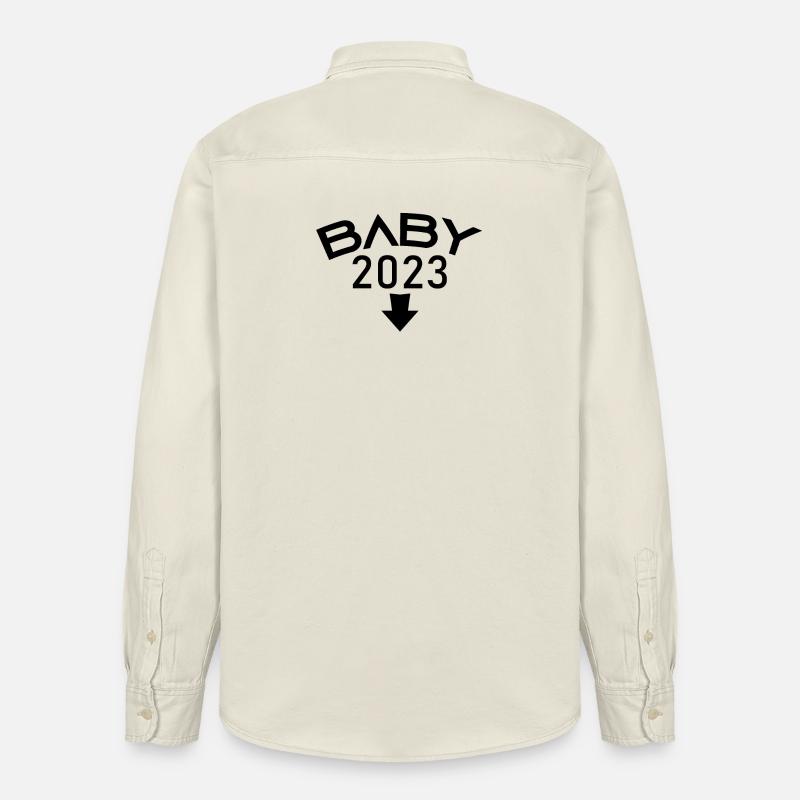 Grossesse 2023 - Cadeau de grossesse - Chemise unisexe coupe décontractée bio Stanley/Stella - écru doux