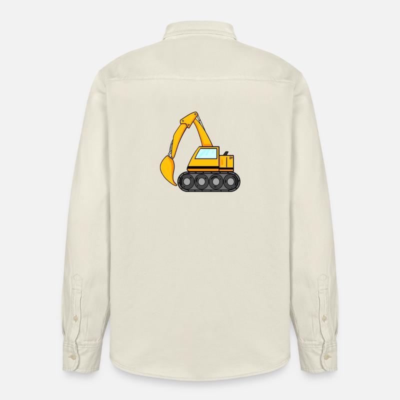Löffelbagger Ausgräber Bagger Baumaschine - Relaxed Fit Unisex Organic Hemd von Stanley/Stella - Natur
