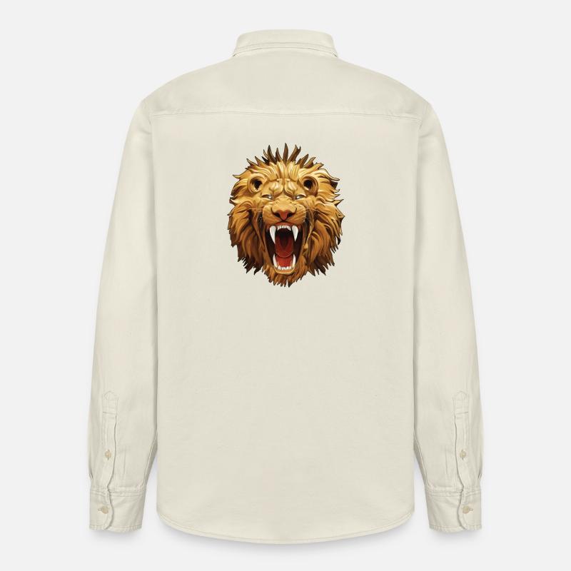 Löwe brüllt - Relaxed Fit Unisex Organic Hemd von Stanley/Stella - Natur