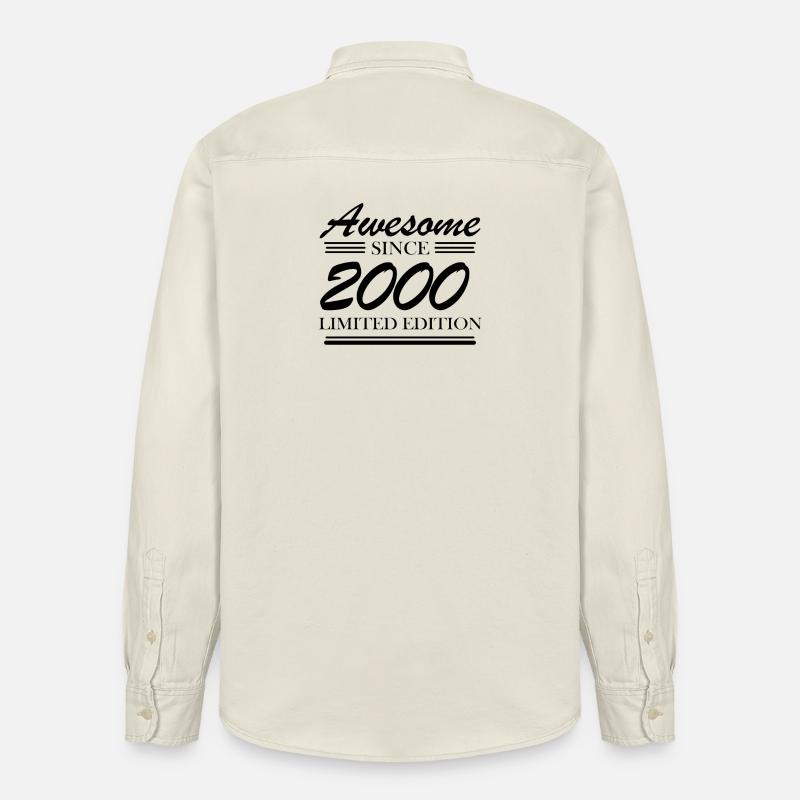 2000 - Millésime 2000 - Fantastique depuis 2000 - Chemise unisexe coupe décontractée bio Stanley/Stella - écru doux