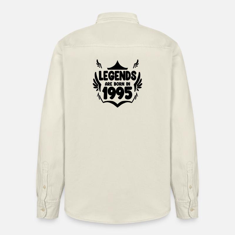 1995 - Né en 1995 - Chemise unisexe coupe décontractée bio Stanley/Stella - écru doux