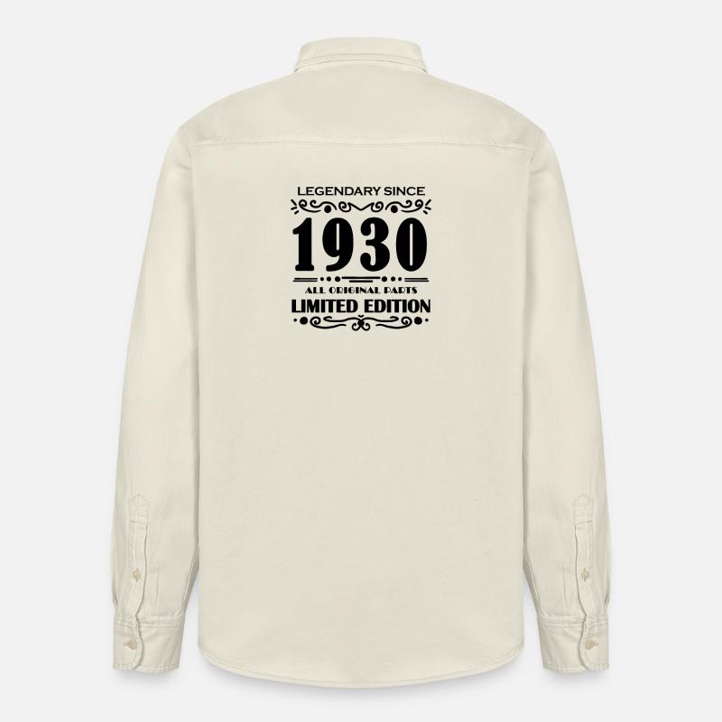 1930 - Chemise unisexe coupe décontractée bio Stanley/Stella - écru doux