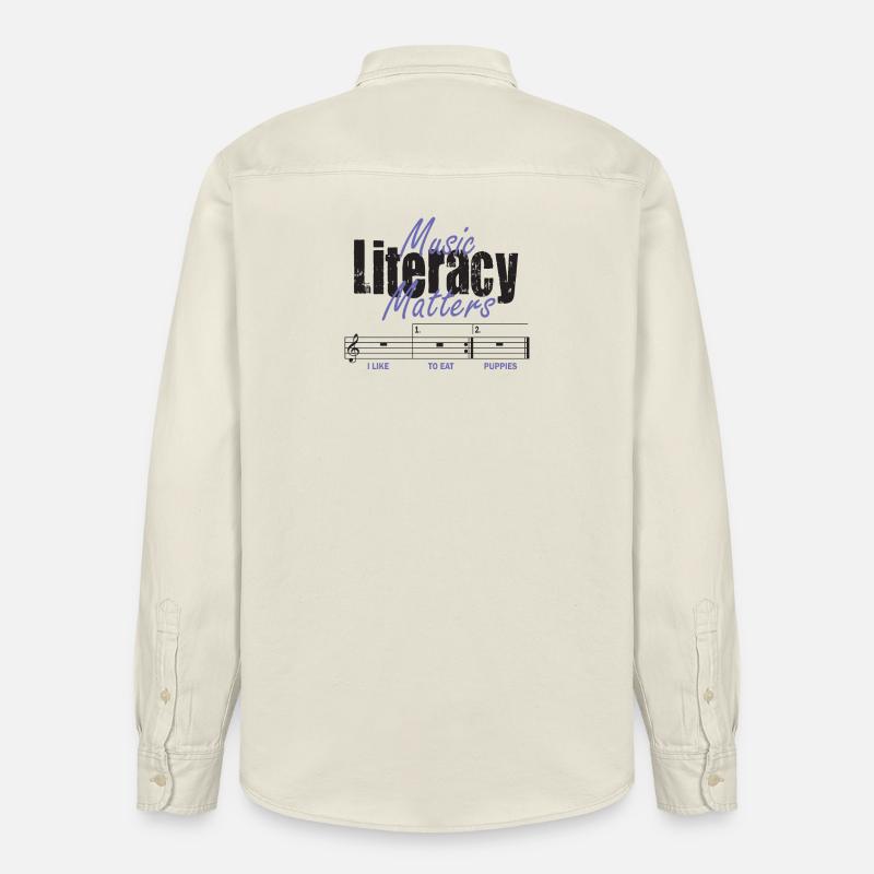La littératie musicale, ça compte - Chemise unisexe coupe décontractée bio Stanley/Stella - écru doux