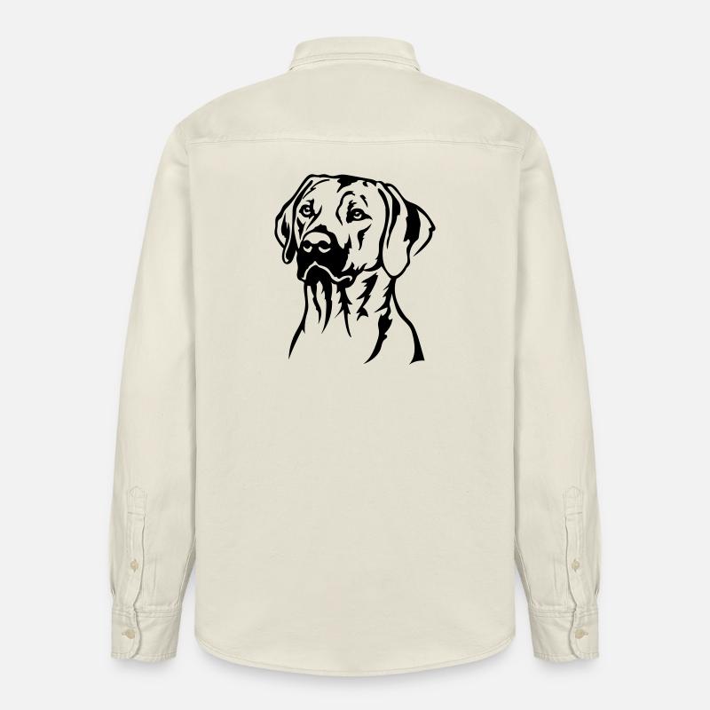 Rhodesian Ridgeback Head - Chemise unisexe coupe décontractée bio Stanley/Stella - écru doux