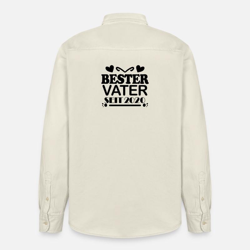 Bester Vater seit 2020 - Relaxed Fit Unisex Organic Hemd von Stanley/Stella - Natur