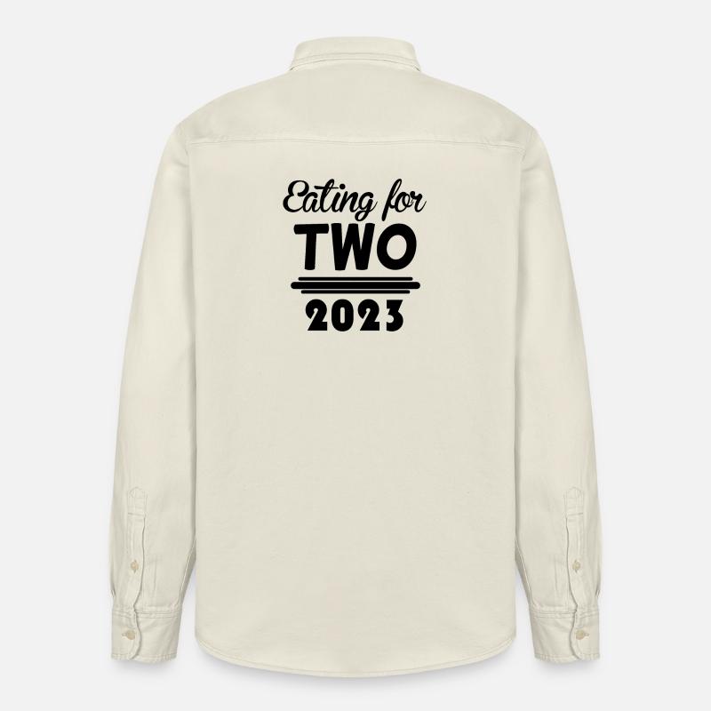 Grossesse Gémeaux 2023 - Chemise unisexe coupe décontractée bio Stanley/Stella - écru doux
