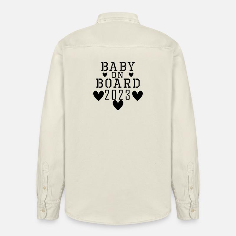 Bébé 2023 - Naissance Enceinte 2023 Grossesse - Chemise unisexe coupe décontractée bio Stanley/Stella - écru doux