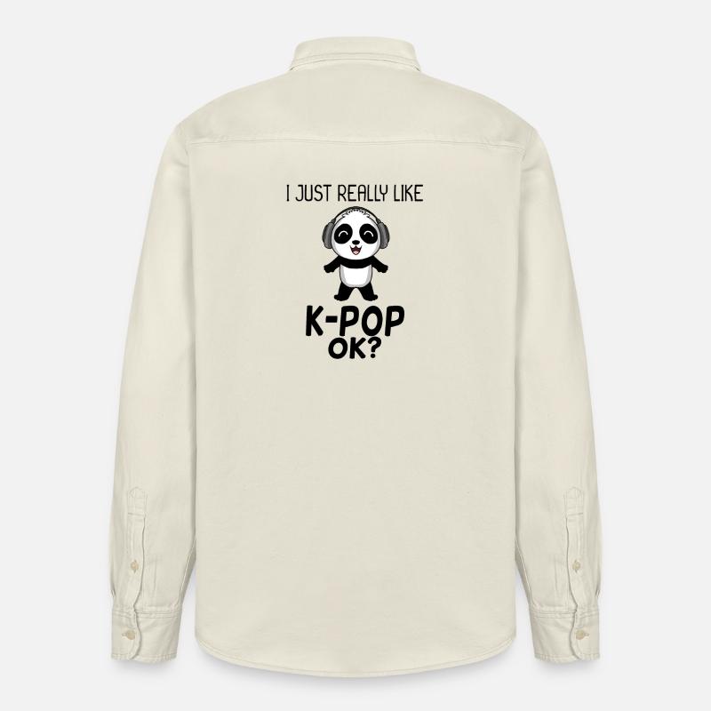 k Pop Spruch Panda - Relaxed Fit Unisex Organic Hemd von Stanley/Stella - Natur