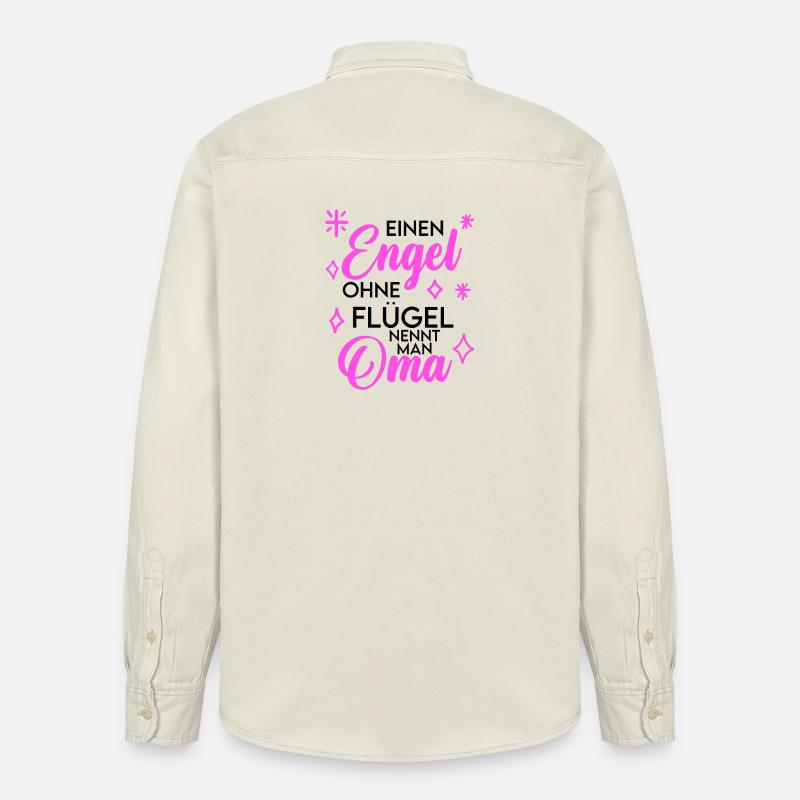 Oma Engel Spruch Geschenk - Relaxed Fit Unisex Organic Hemd von Stanley/Stella - Natur