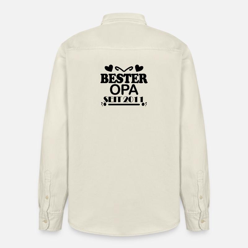 Bester Opa seit 2011 - Relaxed Fit Unisex Organic Hemd von Stanley/Stella - Natur