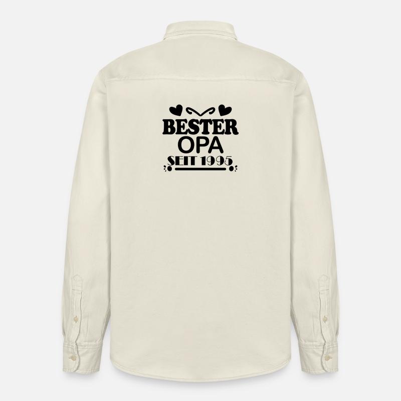 Bester Opa seit 1995 - Relaxed Fit Unisex Organic Hemd von Stanley/Stella - Natur