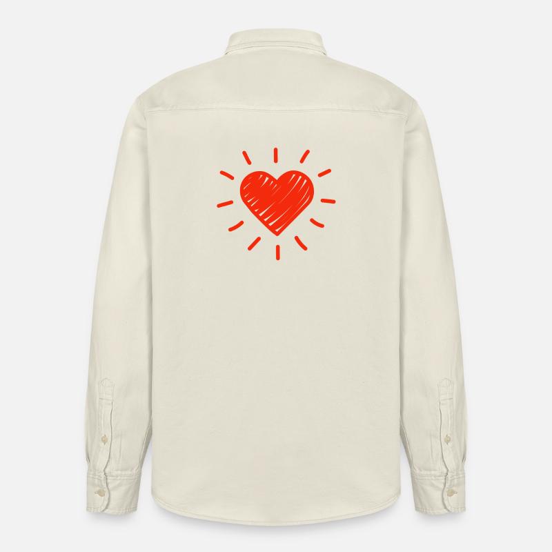 Saint-Valentin, Saint-Valentin, Saint-Valentin - Chemise unisexe coupe décontractée bio Stanley/Stella - écru doux