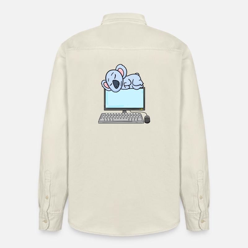 Koala Computer Nerd Programmierer Geschenk - Relaxed Fit Unisex Organic Hemd von Stanley/Stella - Natur