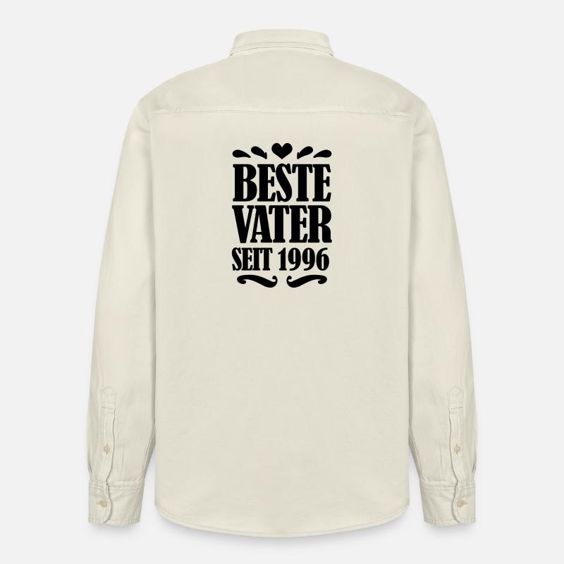 Bester Vater seit 1996 - Relaxed Fit Unisex Organic Hemd von Stanley/Stella - Natur