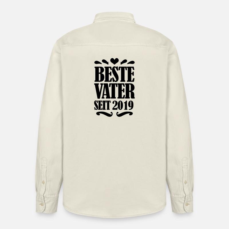 Bester Vater seit 2019 - Relaxed Fit Unisex Organic Hemd von Stanley/Stella - Natur