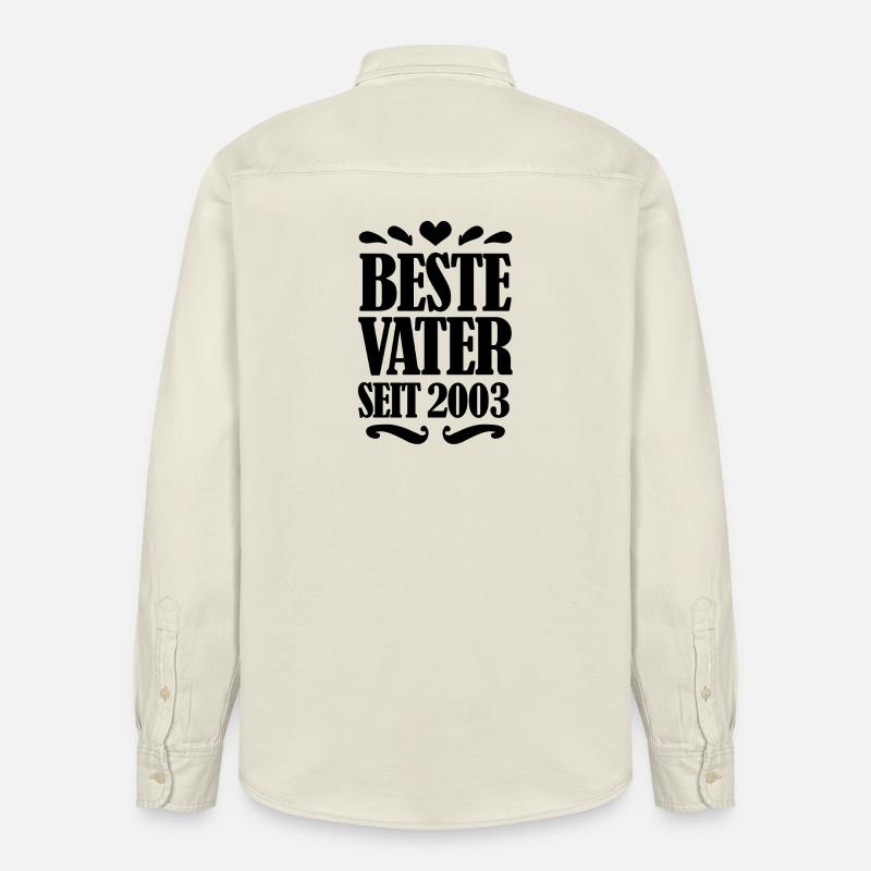 Bester Vater seit 2003 - Relaxed Fit Unisex Organic Hemd von Stanley/Stella - Natur