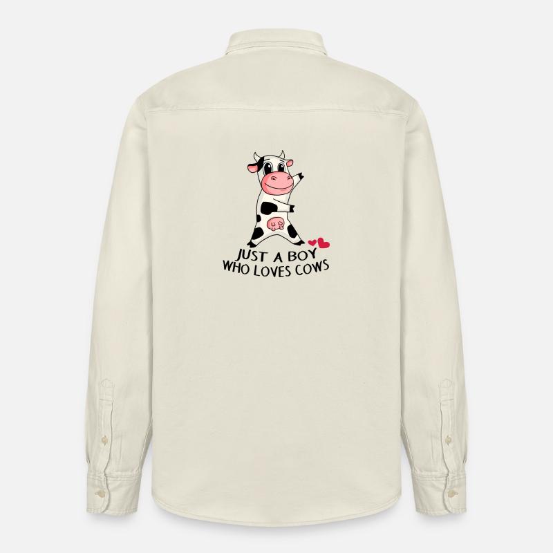 Kuh Liebe Junge Sohn Geschenk - Relaxed Fit Unisex Organic Hemd von Stanley/Stella - Natur