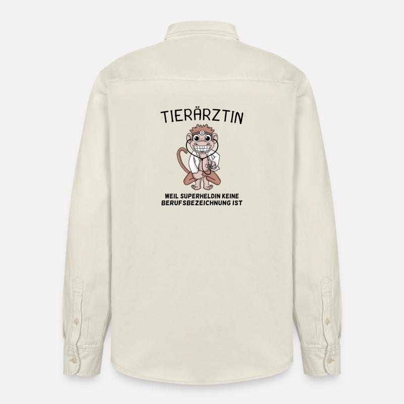 Tierarzt Geschenk mit Spruch - Relaxed Fit Unisex Organic Hemd von Stanley/Stella - Natur