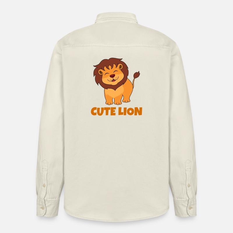lion, cute lion, savane - Chemise unisexe coupe décontractée bio Stanley/Stella - écru doux