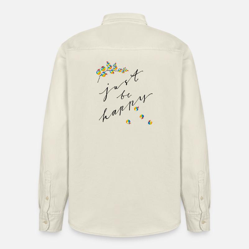 Soyez simplement heureux - Chemise unisexe coupe décontractée bio Stanley/Stella - écru doux